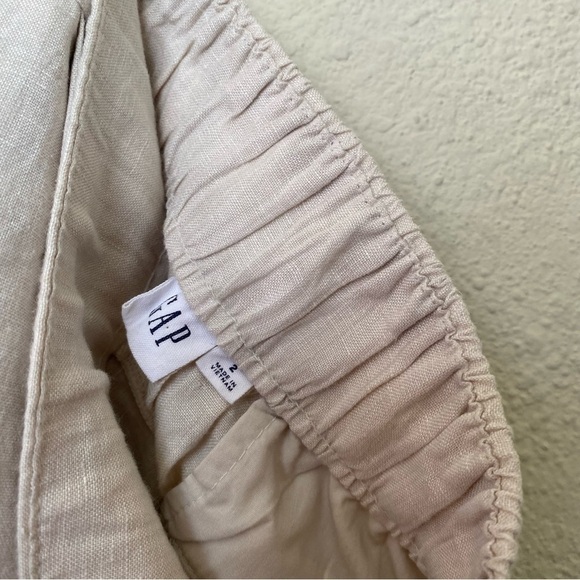 GAP 100% Linen Culottes High Waist Pleated Wide Leg Cropped Pant Size 2 - Picture 4 of 12